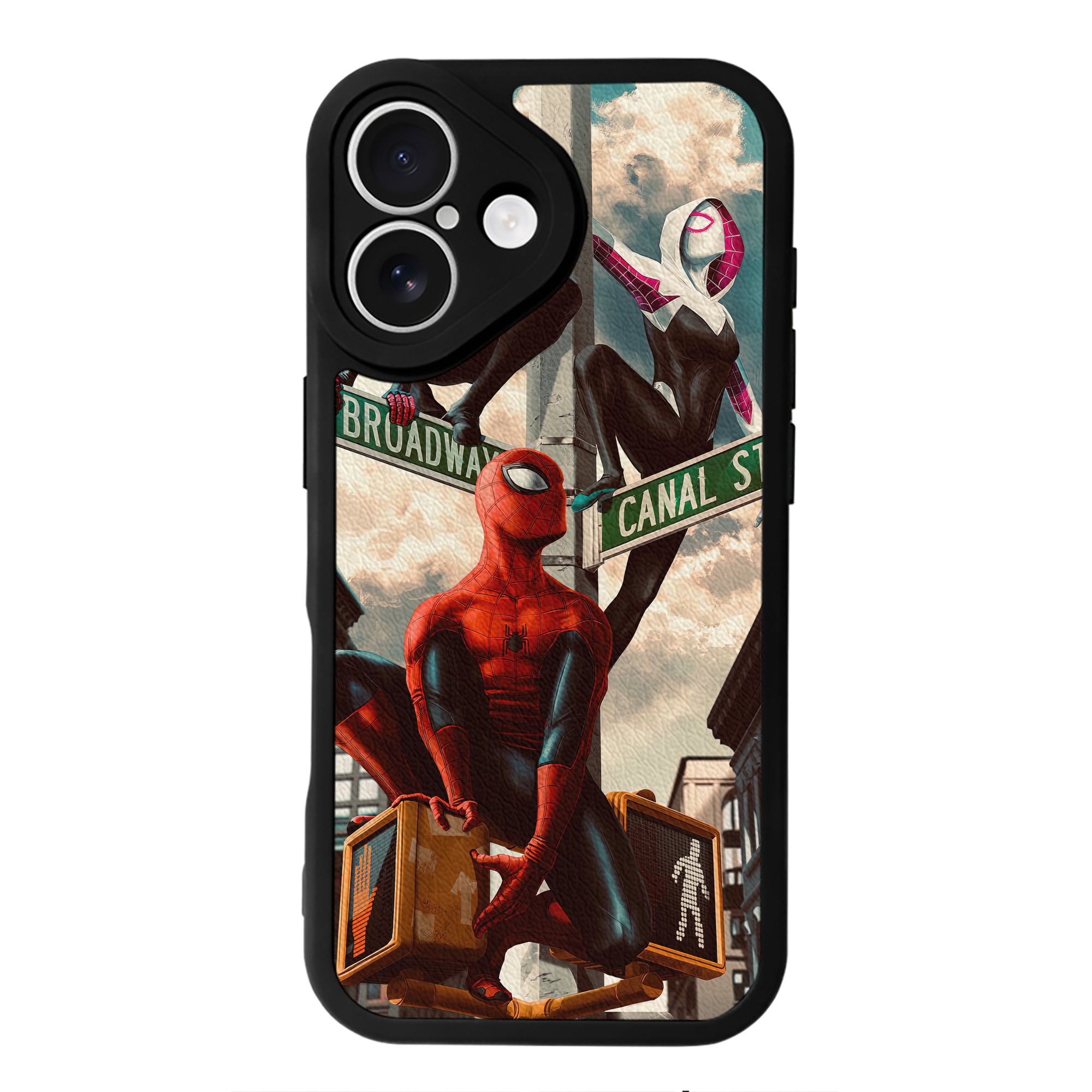 Spider Man スパイダーマン 【iPhone 16シリーズ対応】シリコンスマホケース（レザー調） 材質：シリコン